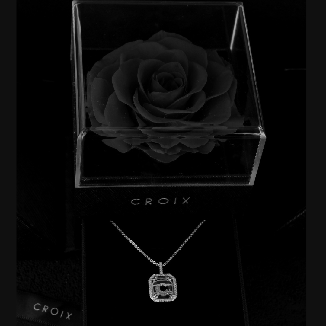 Lettrés + Flower Box Black Onxy Rose
